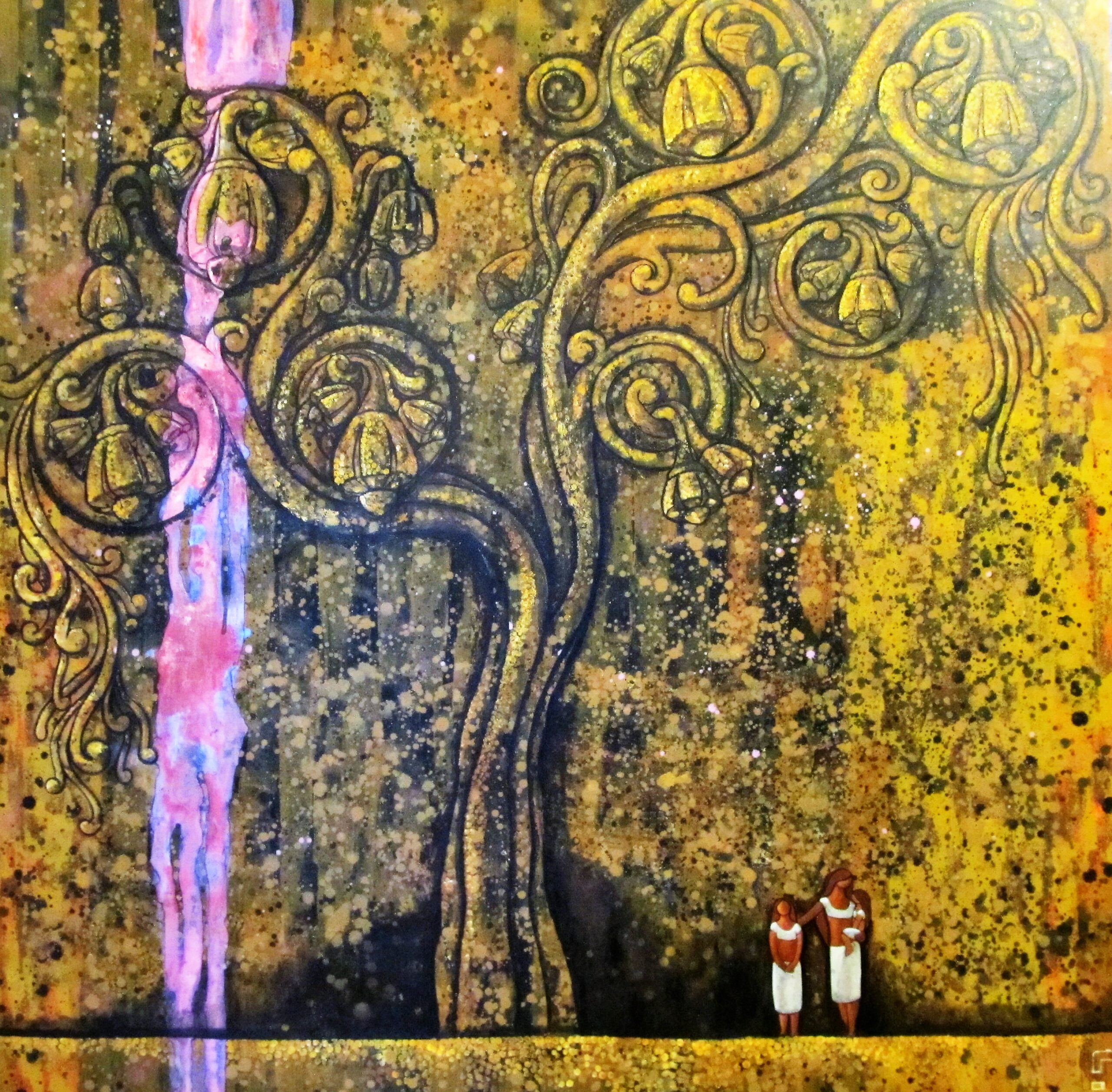 Ancient Design II 60x60 oil and acrylics on canvas 2,00,000